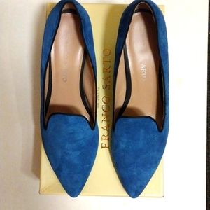 Franco Sarto blue suede wedge size 8.5